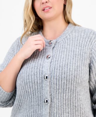 Trendy Plus Size Button Cardigan, Macy's Exclusive