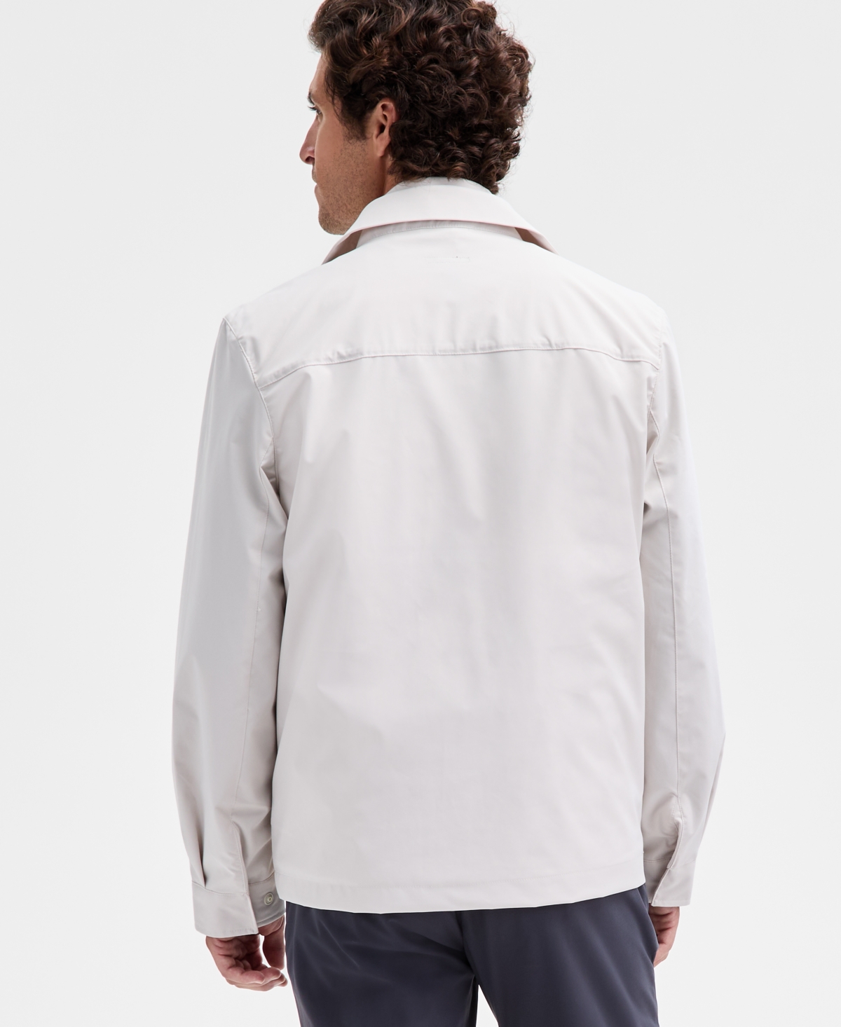 Alfani Men's Alfatech Modular Snap-front Sport Shirt Jacket, Macy's Exclusive In White