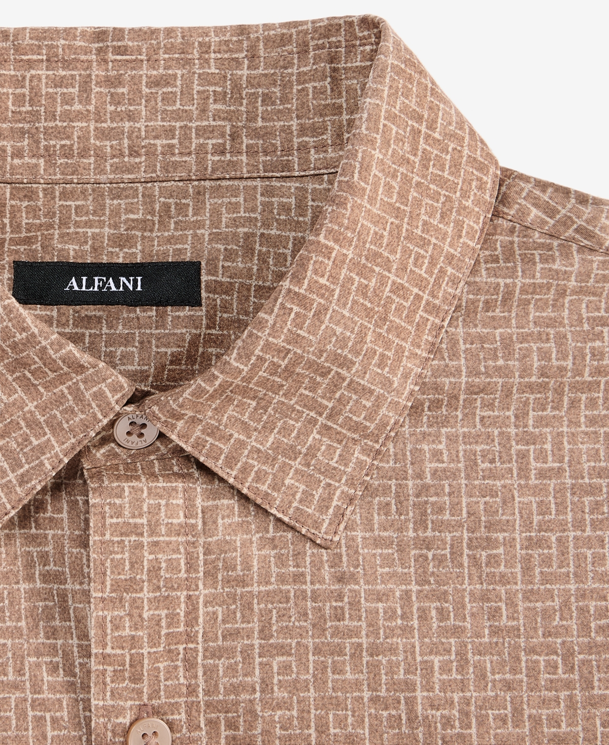 Alfani Men's Long Sleeve Basket-Weave Button-Front Shirt, Macy's Exclusive