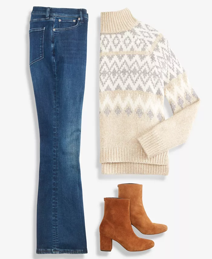 Women's Fair Isle Mock-Neck Sweater - thumbnail 5