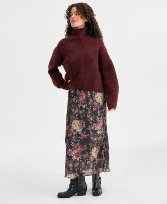 Women's Ribbed Mock-Neck Sweater