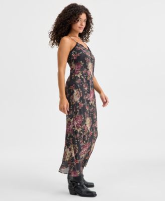 Women's Lace-Up Slip Midi Dress