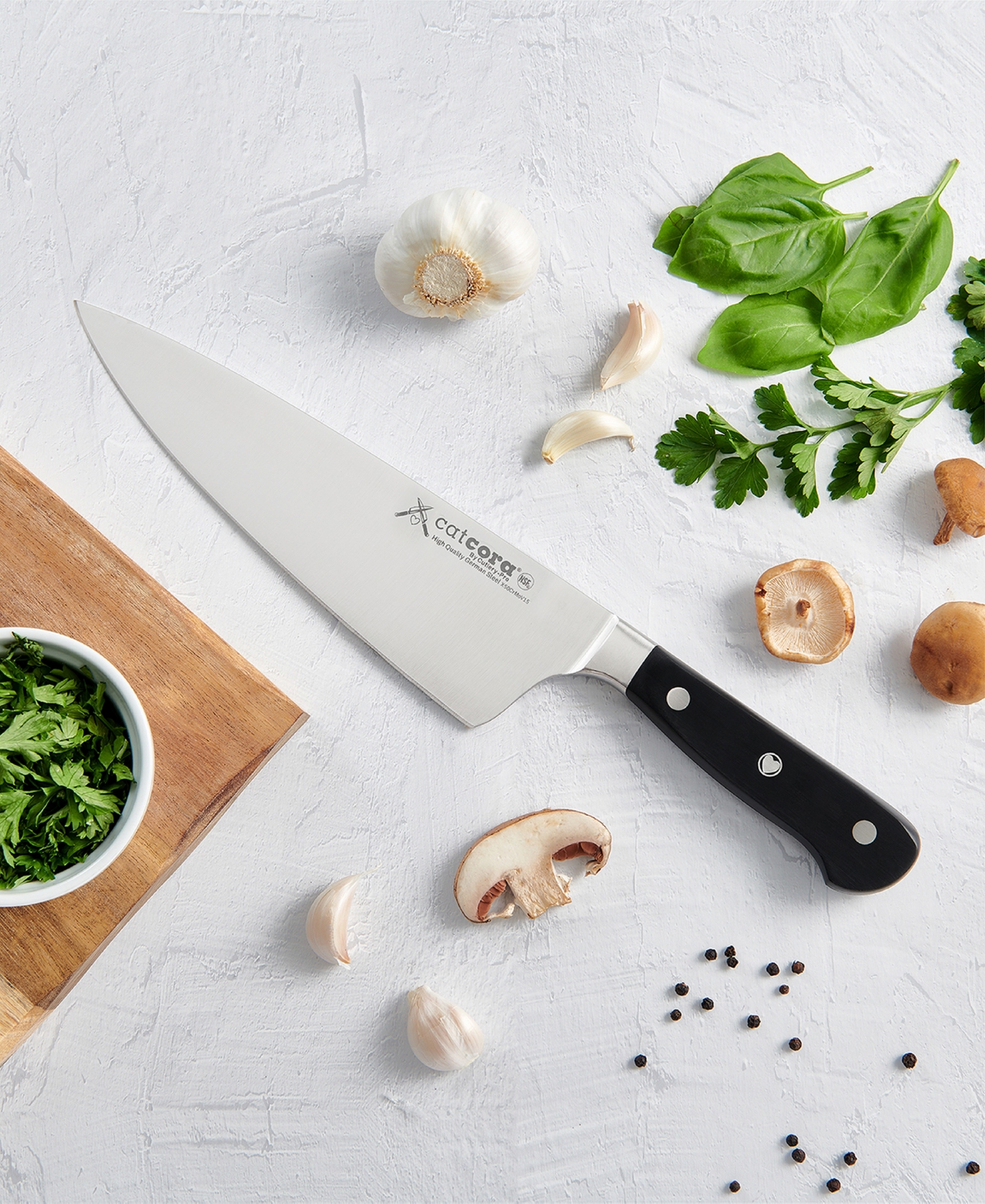 Cat Cora Cutlery-pro 3-piece Triple-rivet Handle Forged Chefs Knives Set In Multi