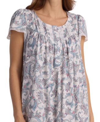 Women's Short Sleeve Floral Printed Night Dress