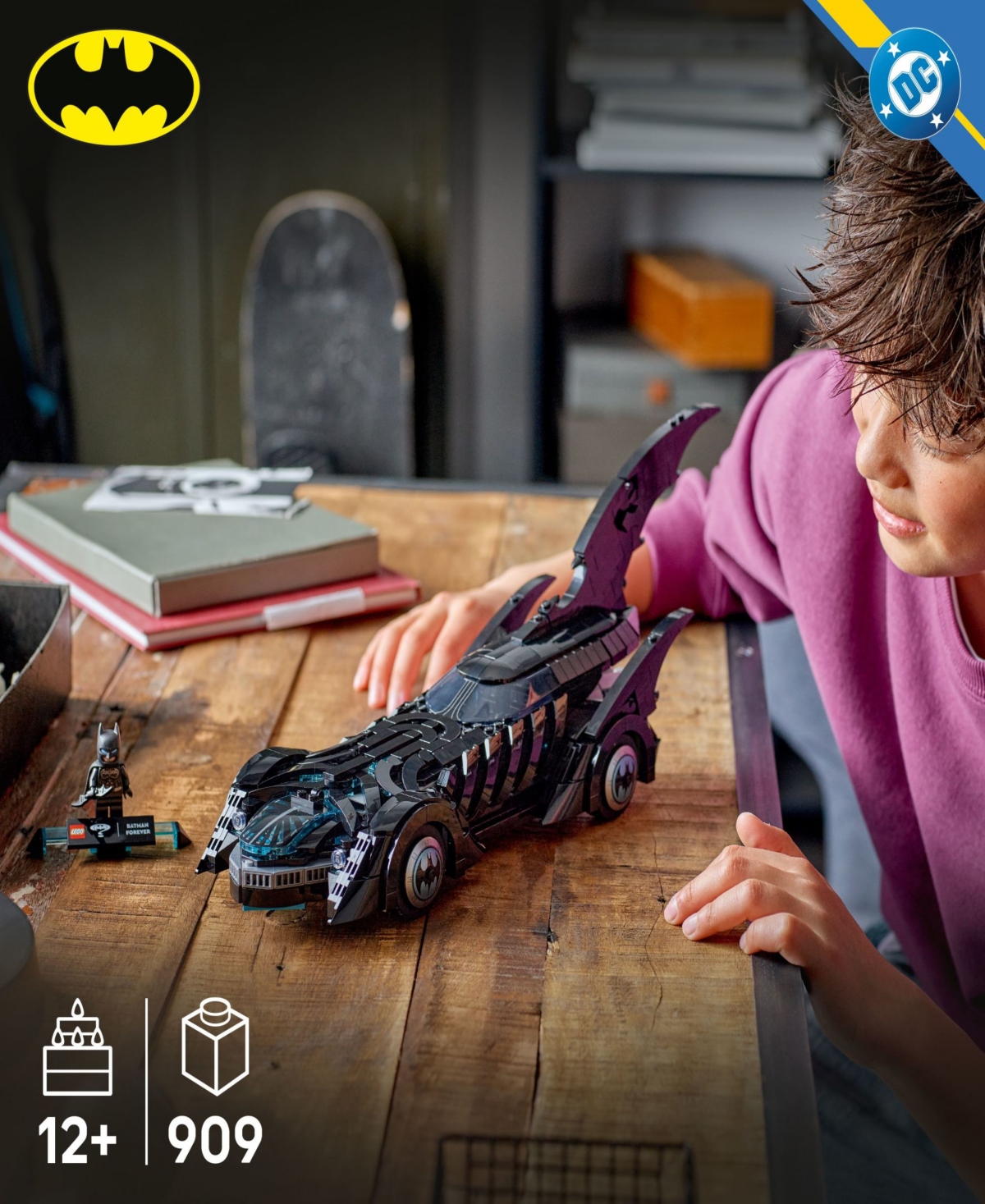Lego Dc Batman: Batman Forever Batmobile Toy 76304, 909 Pieces In Black