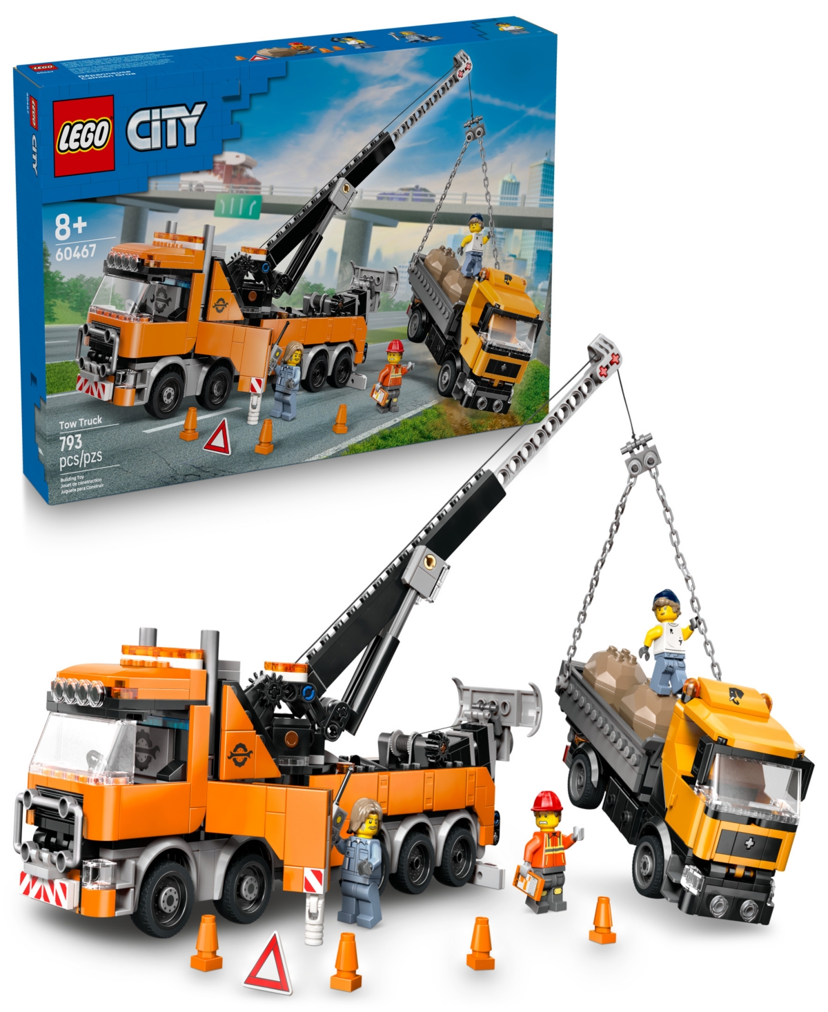 Lego City Heavy-Duty Recovery Tow Truck with Crane 60467 Toy Building Set, 793 Pieces