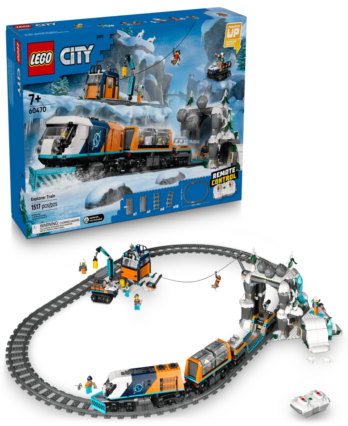 Lego City Explorer's Arctic Polar Express Train 60470 Toy Building Set, 1517 Pieces