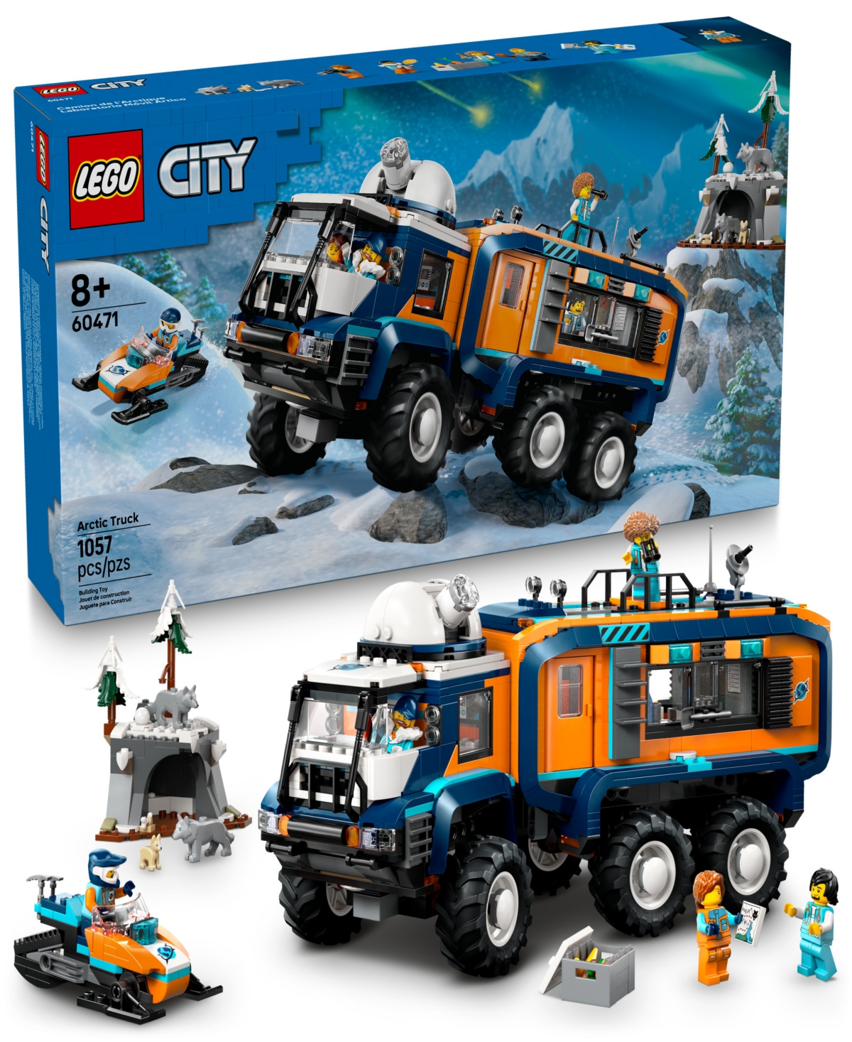 Lego City Arctic Explorer Science Lab Truck 60471 Toy Building Set, 1064 Pieces In Blue