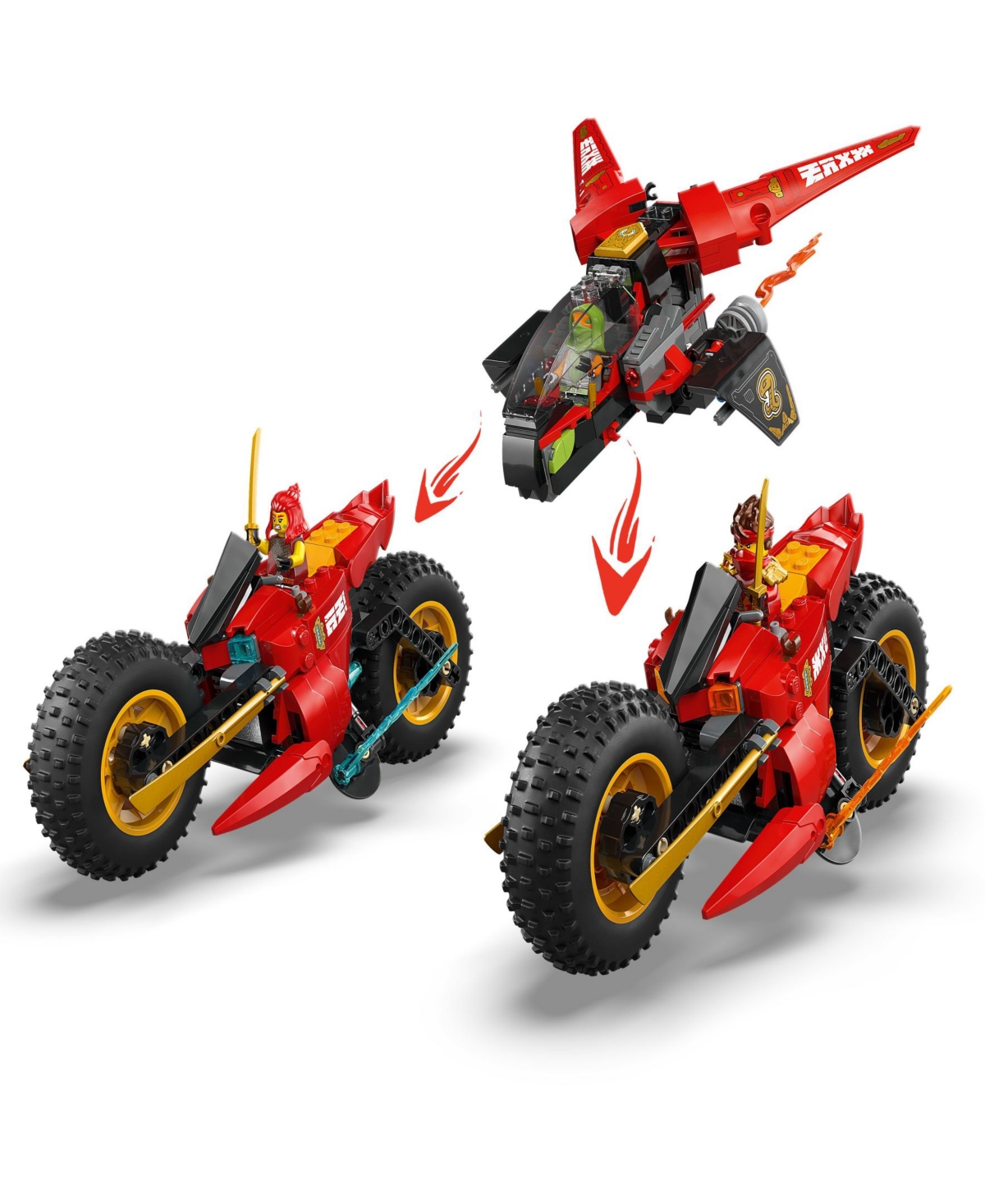 Lego Ninjago Ninja Combat Vehicle 71844 Toy Building Set, 561 Pieces In Red
