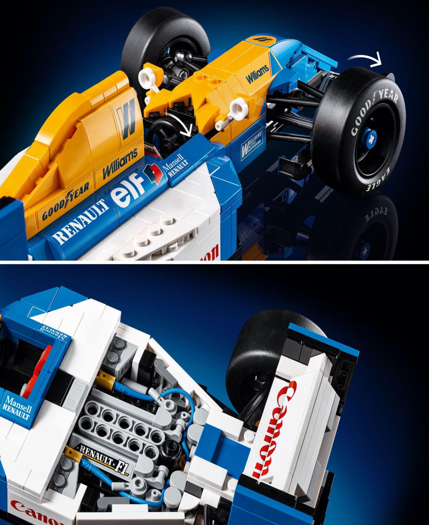 Детские конструкторы LEGO® Icons Williams Racing FW14B and Nigel Mansell Model Car Set 10353, 799 Pieces — фото 6