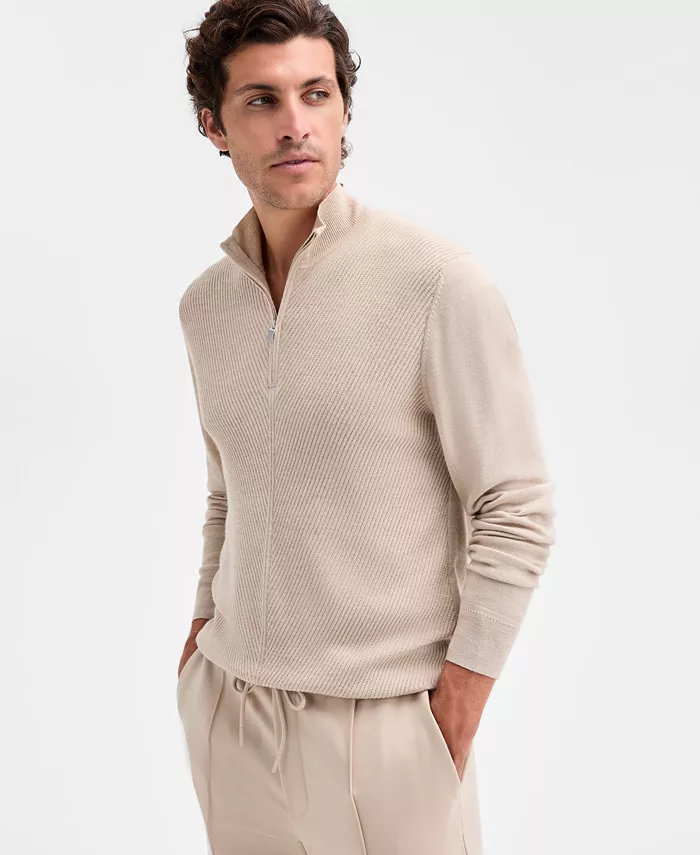 Men's Long Sleeve Merino Quarter-Zip Sweater
