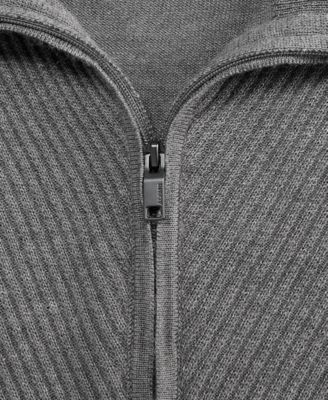 Men's Long Sleeve Merino Quarter-Zip Sweater, Macy's Exclusive