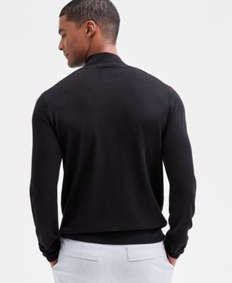 Men's Long Sleeve Merino Quarter-Zip Sweater, Macy's Exclusive