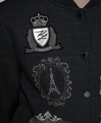 Women's Collared Button Front Bomber Jacket