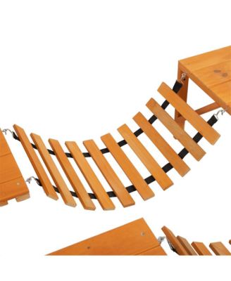 118 in. Outdoor Wooden Cat house Cat shelves with Window Box in Natural