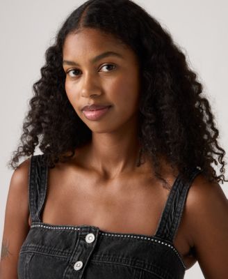 Women's Cotton Drea Rhinestone Denim Tank Top