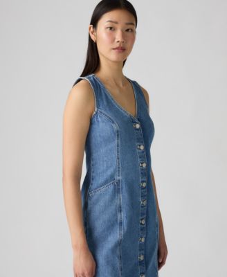 Women's Vianna Denim Button-Front Vest Dress