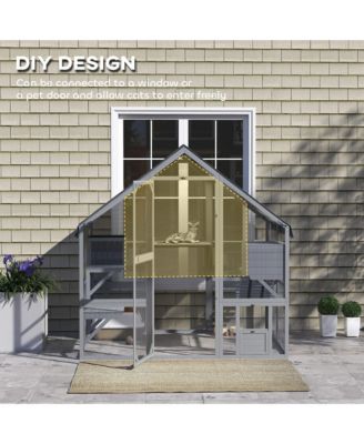 Large Catio Outdoor Cat Enclosure with Waterproof Cover,