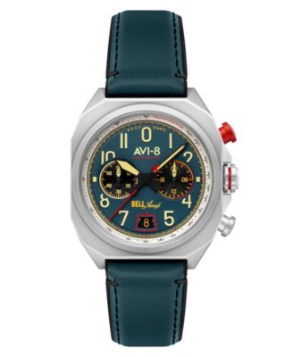 Men's Bell X-1 Blue Leather Strap Watch, 41mm