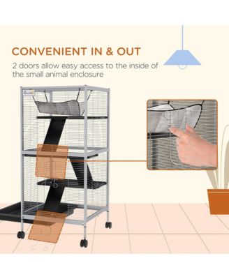 4-Tier Small Animal Cage, Ferret Cage Large Chinchilla Cage,