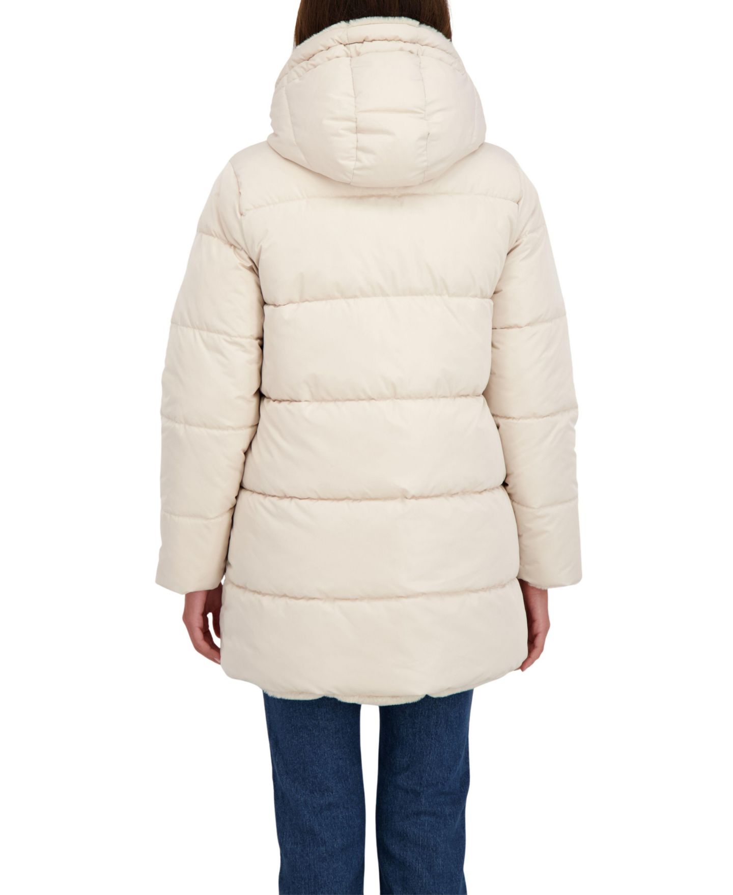 Женская куртка Sebby Collection 3/4 Reversible Puffer, цвет: Бежевый — фото 2