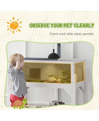 Tortoise Habitat with Storage Shelf, Wooden Tortoise Enclosure,