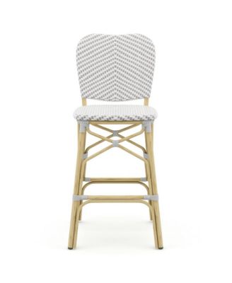 Adino Aluminum Woven Seat Patio Bar Chair (Set of 2)