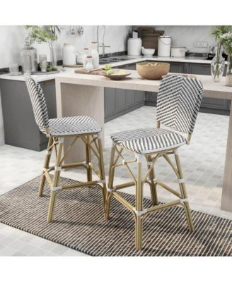 Adino Aluminum Woven Seat Patio Bar Chair (Set of 2)