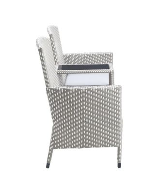 Azur Gray Metal Wicker Patio Conversation Loveseat