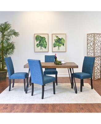5-Pc wood Amisos Hairpin Dining Table with 4 Chairs Dining Set