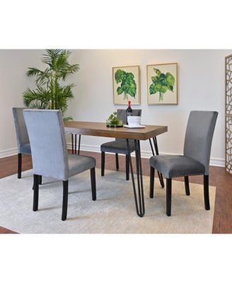 5-Pc. Engineered Wood & Metal Hairpin Dining Table With  4 Upholstered Chairs Dining Room Set
