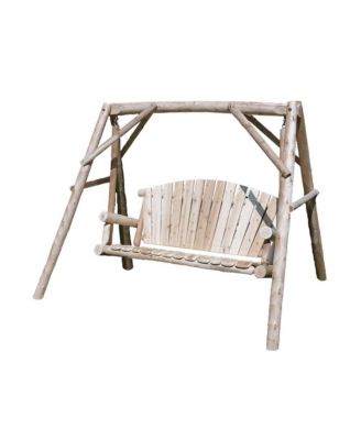 6' ADA Log Picnic Table  Attached Benches