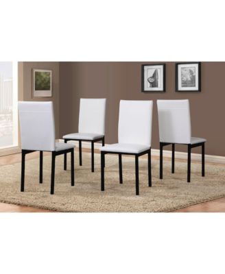 Citico 5-Pc Dinette Set with Laminated Faux Marble Top and 4 White Chairs