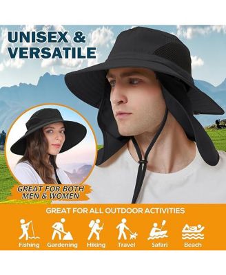 Wide Brim Sun Hat, UPF 50+ UV Protection Waterproof Packable Bucket Hat for Men & Women, Fishing Hiking Beach Garden