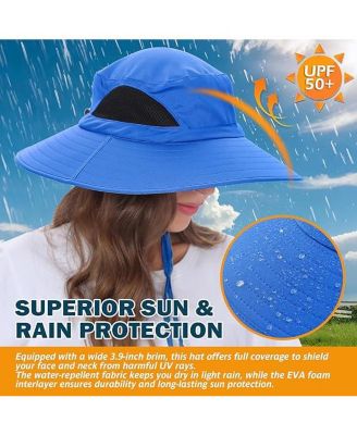 Wide Brim Sun Hat, UPF 50+ UV Protection Waterproof Packable Bucket Hat for Men & Women, Fishing Hiking Beach Garden