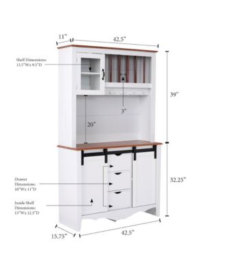 Countryside Sliding Barn Door Buffet and Hutch