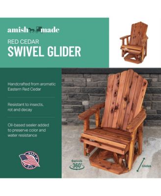 Cedar Adirondack Swivel Glider