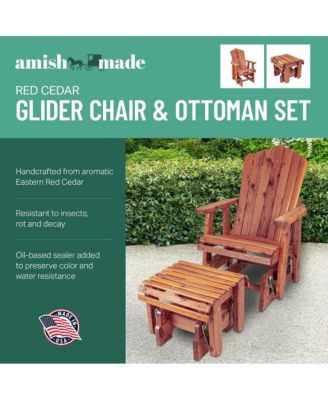 Cedar Adirondack Glider W Gliding Ottoman