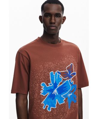 Men's Short-sleeve T-shirt with flower patch