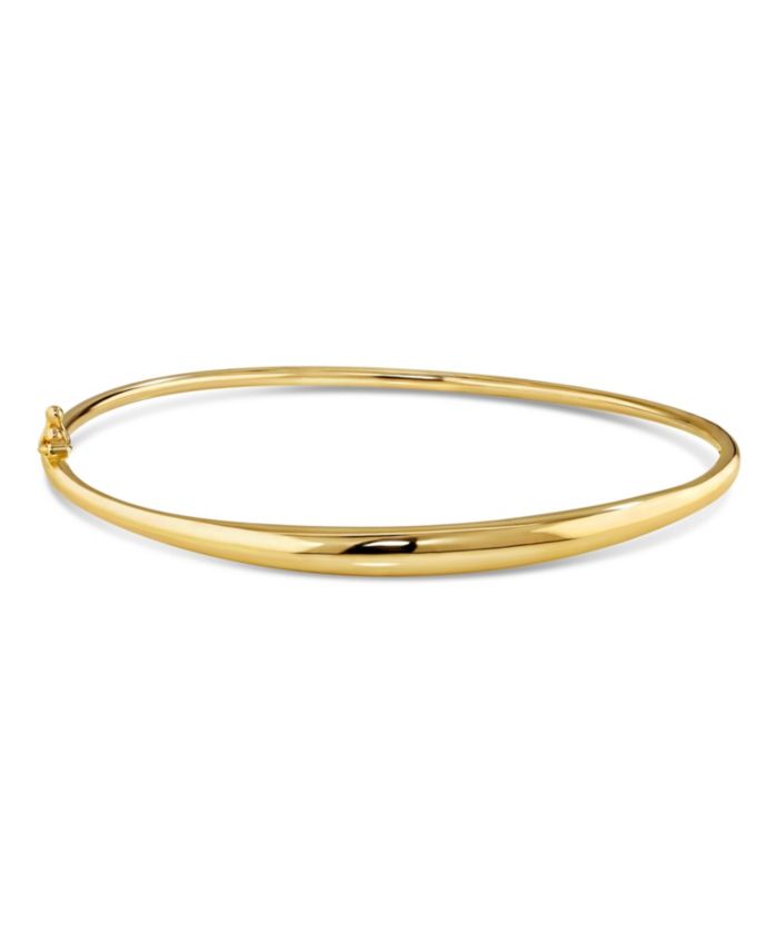 DEVATA Dome Bangle Bracelet in 14K Gold, Fits Small Wrist