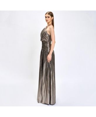 Women's Aisha Ruched High Neck Gown