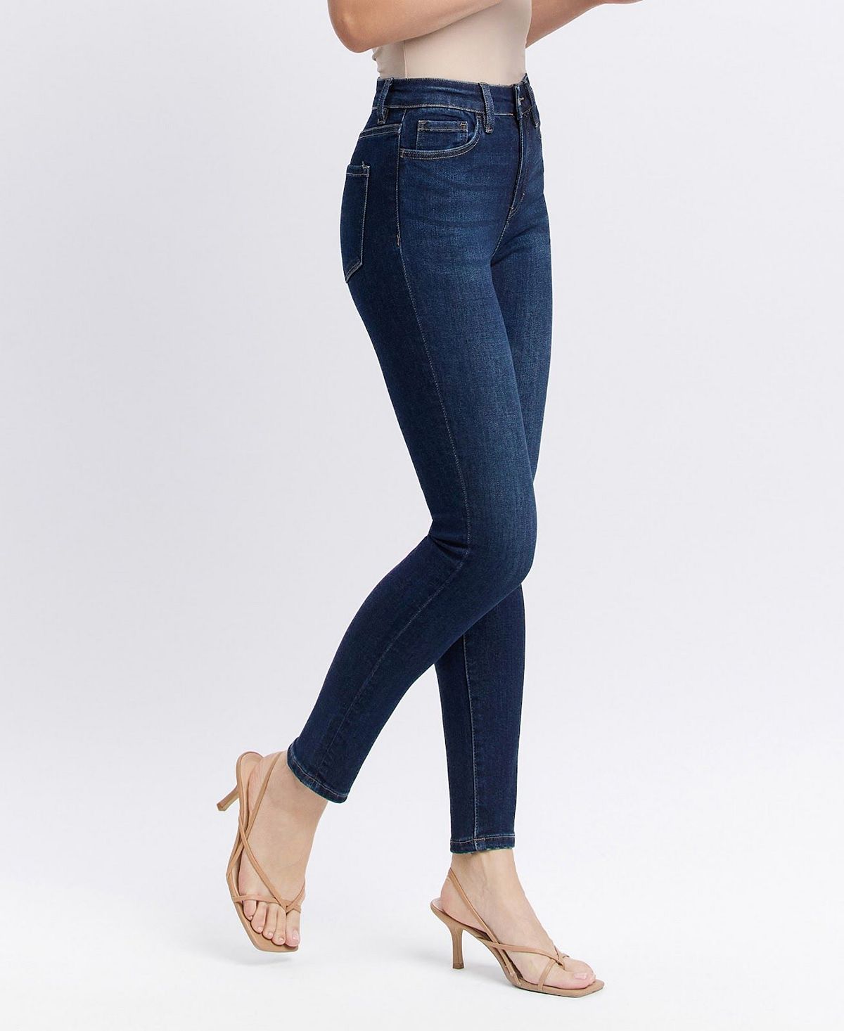 Vervet Women's High Rise Ankle Skinny Jeans view 2 — MAYCSS fashion products