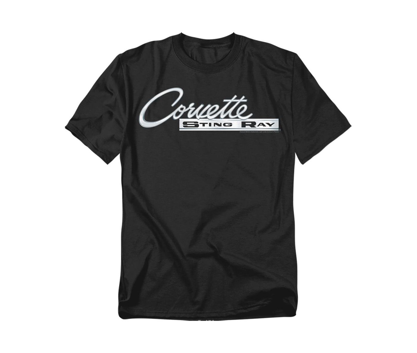 Мужская футболка Corvette Big & Tall Chevrolet Chrome Stingray Logo, цвет: Чёрный — фото 1