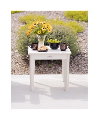 Aspen 18.2"" HDPE Outdoor Side Table, White