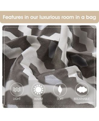 Caval Geometric Patchwork 12-Pc. Comforter Set, King