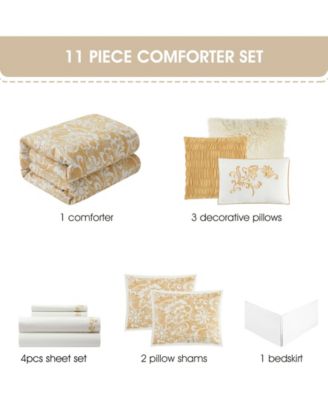Sendy Floral 11-Pc. Comforter Set, King