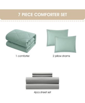 Arelia Geometric 7-Pc. Comforter Set, Queen