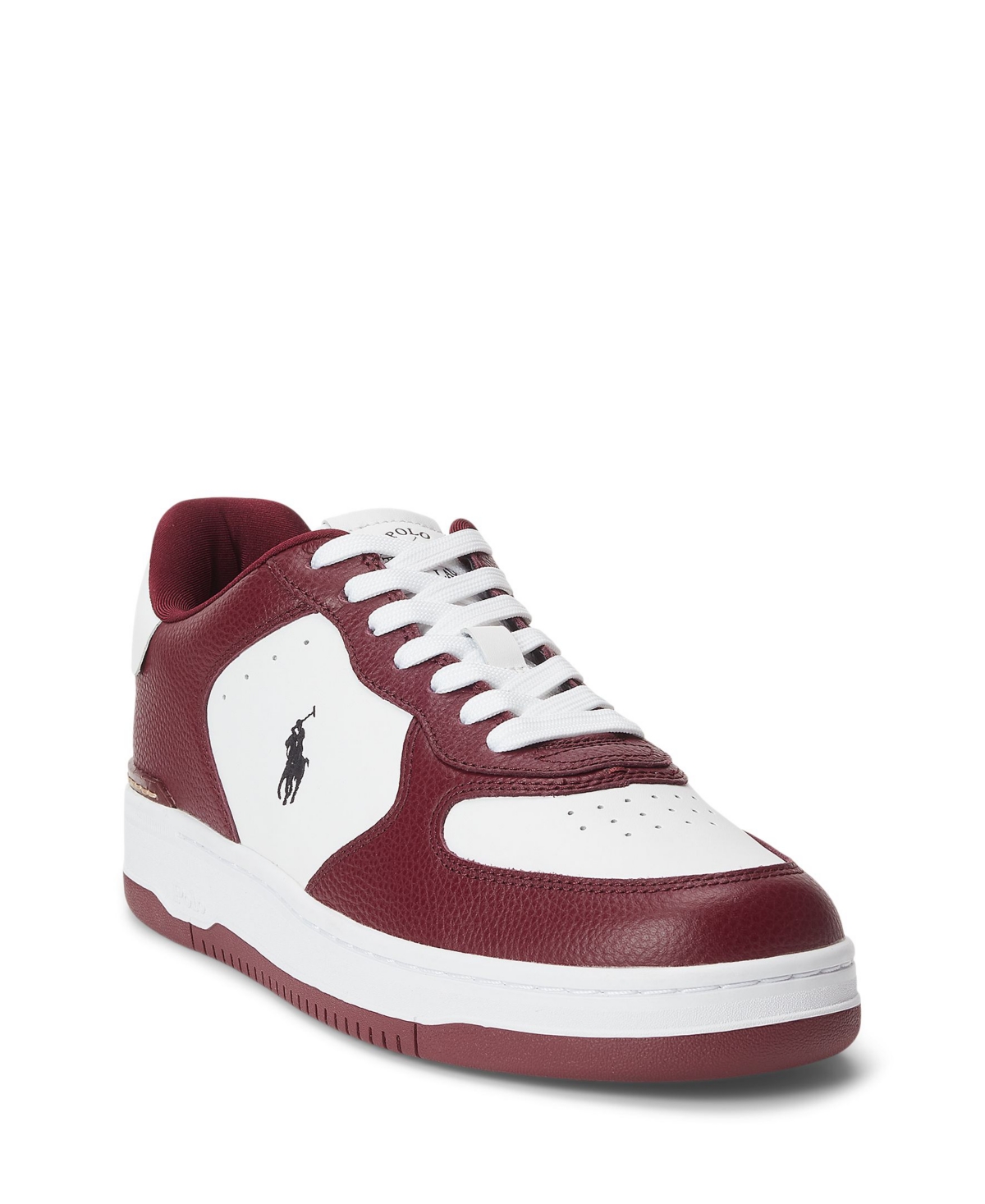 Polo Ralph Lauren Men's Masters Court Leather Low Rise Sneakers - Red Multi