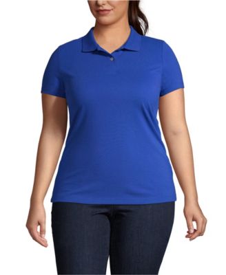Women's Plus Size Short Sleeve Basic Mesh Polo Shirt