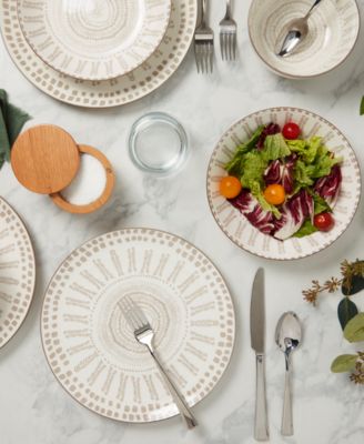 Taupe Mykonos 12 Pc. Dinnerware Set, Service for 4, Exclusively at Macy's